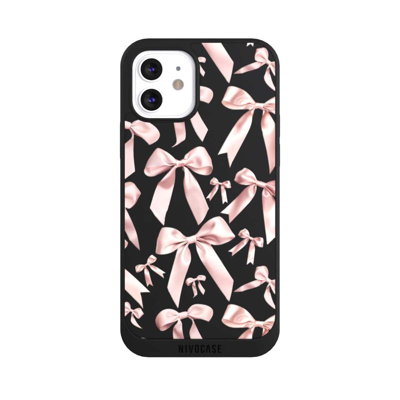 iPhone 12 NIVOpure Noeuds en Satin Rose