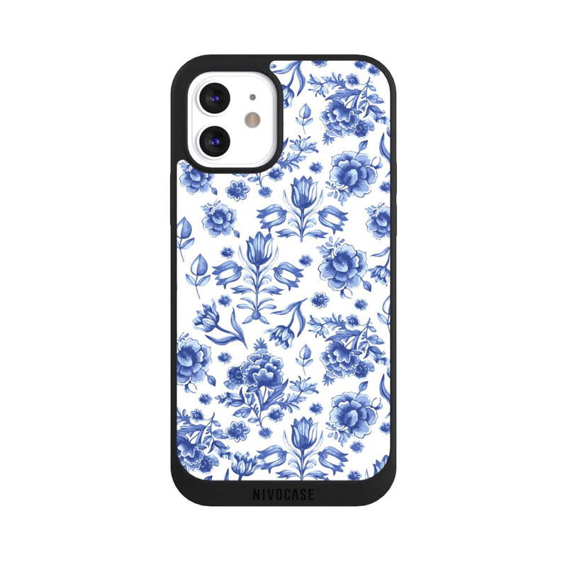 iPhone 12 NIVOpure Motif à Fleurs - Faïence de Delft