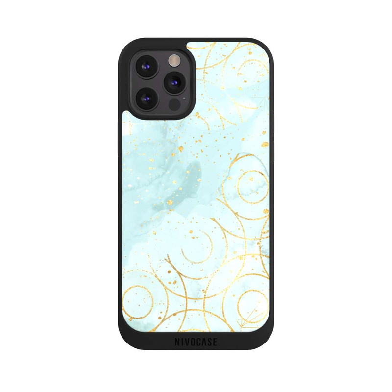 iPhone 12 Pro NIVOpure Marbre Vert Motif de Maille Mixte