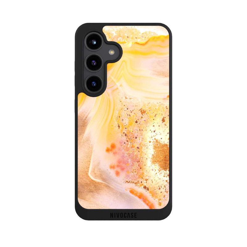 Galaxy S24 NIVOpure Orange Glitter Marble Look