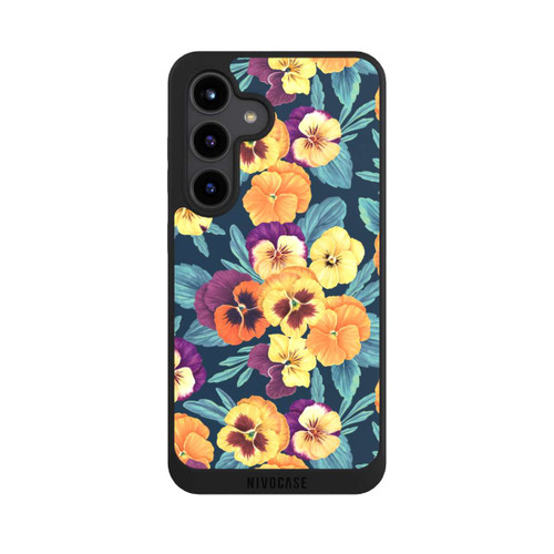Samsung Galaxy S24 NIVOpure Pansies on Navy