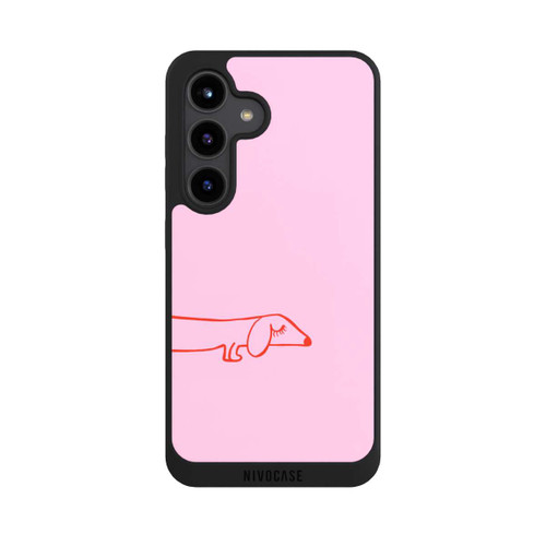 Samsung Galaxy S24 NIVOpure Dachshund Illustration Pink