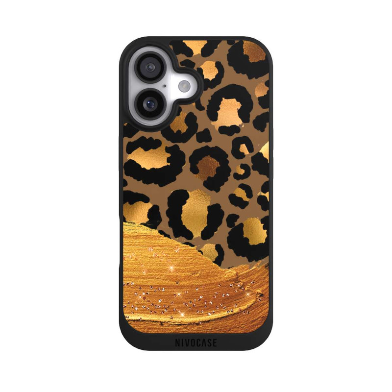 iPhone 17 NIVOpure Dark Golden Leopard Glitterlook
