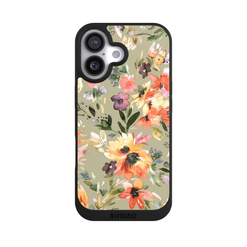 iPhone 17 NIVOpure Malerische tropische Blumen Salbeigrün