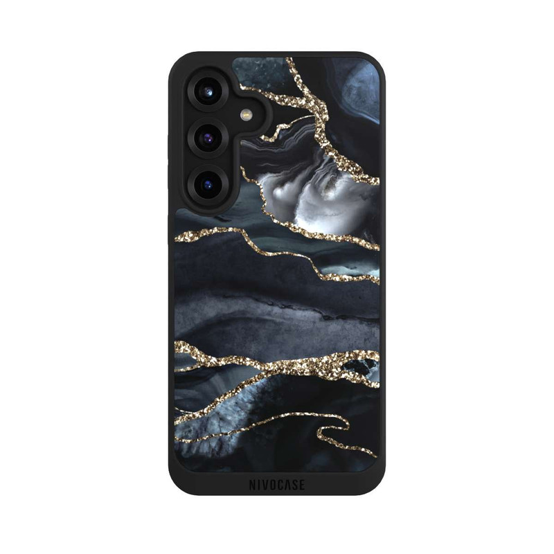Galaxy S25 + NIVOpure Dark Marble Gold Glitter Look