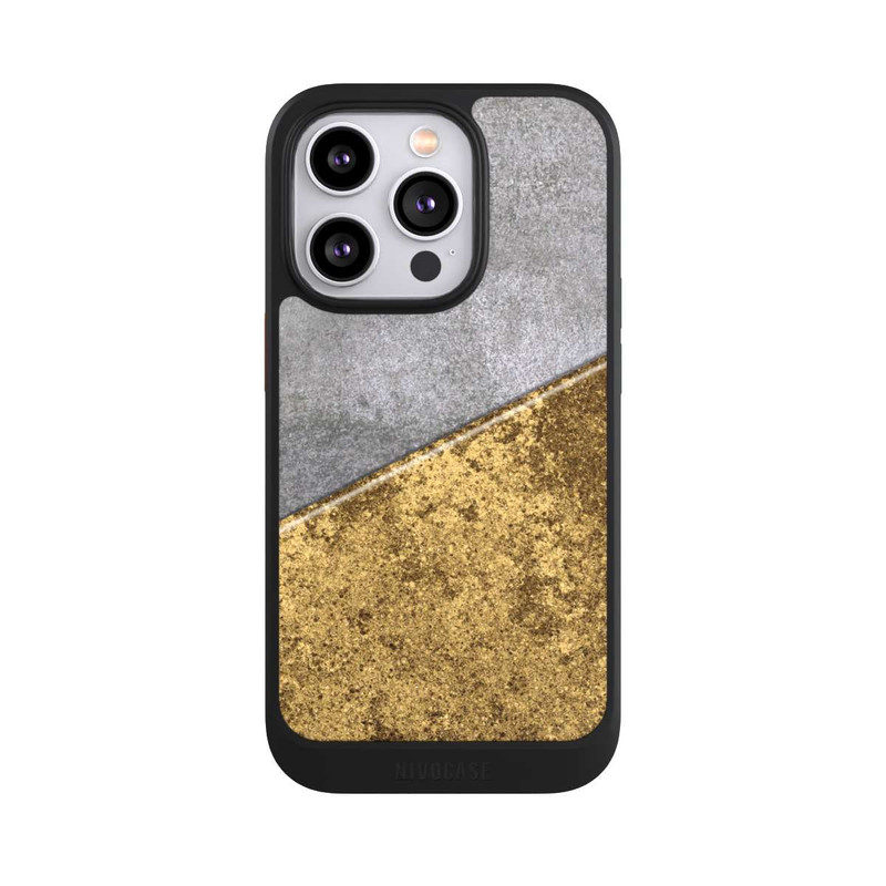iPhone 14 Pro NIVOcore Aspect béton et or