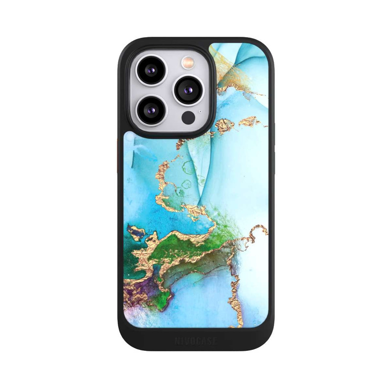 iPhone 14 Pro NIVOcore Look pailleté en marbre coloré