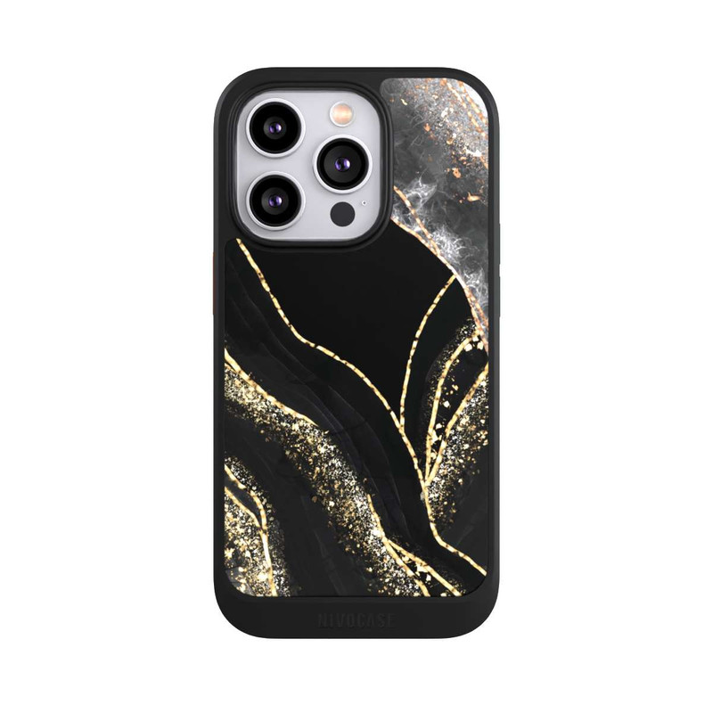 iPhone 14 Pro NIVOcore Marbre Sombre Or