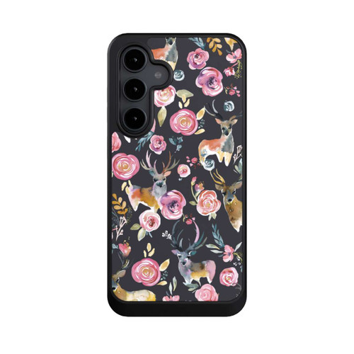 Samsung Galaxy S24 FE 5G NIVOcore Cerfs et fleurs Anthracite