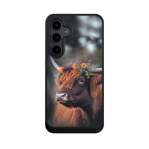 Samsung Galaxy S24 FE 5G NIVOcore Vache des Highlands avec des fleurs avec IA