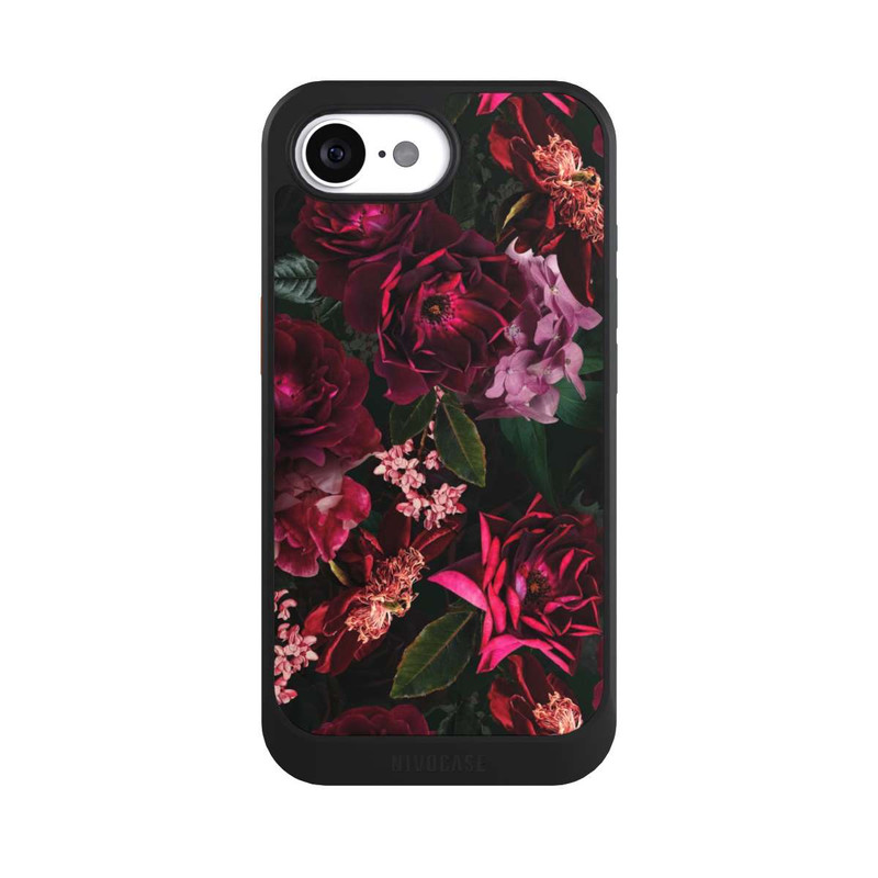 iPhone 16e NIVOcore Dark Red and Pink Flowers