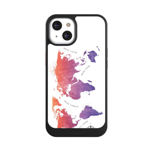 Apple iPhone 13 NIVOcore Worldmap (Watercolor) white