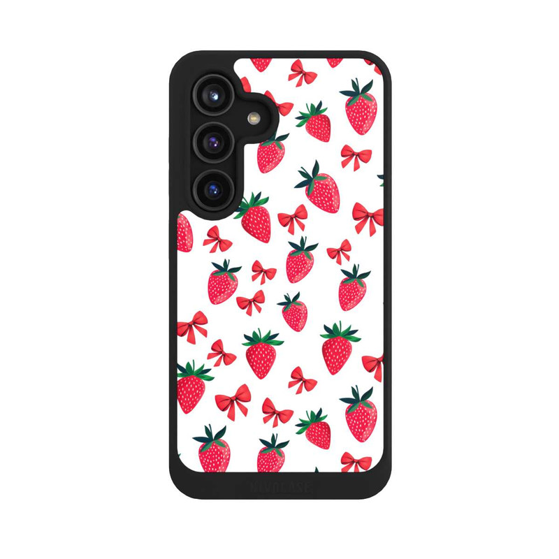 Galaxy S24 NIVOcore Strawberry Ribbon Pattern Red