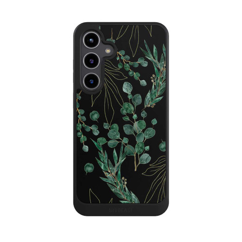 Samsung Galaxy S24+ NIVOcore Feuilles d'Eucalyptus Fond Noir
