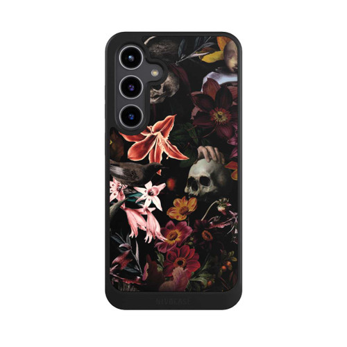 Samsung Galaxy S24+ NIVOcore Crânes et fleurs sur fond sombre