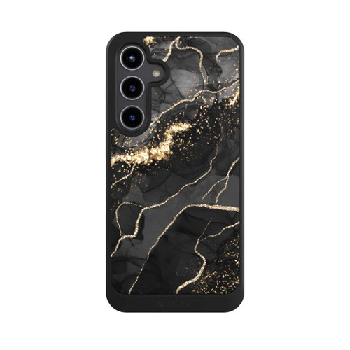 Samsung Galaxy S24+ NIVOcore Look Spirales de Marbre Sombre &amp; Or