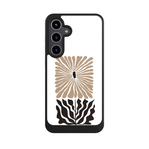 Samsung Galaxy S24+ NIVOcore Fleur Bohème Marron sur Blanc