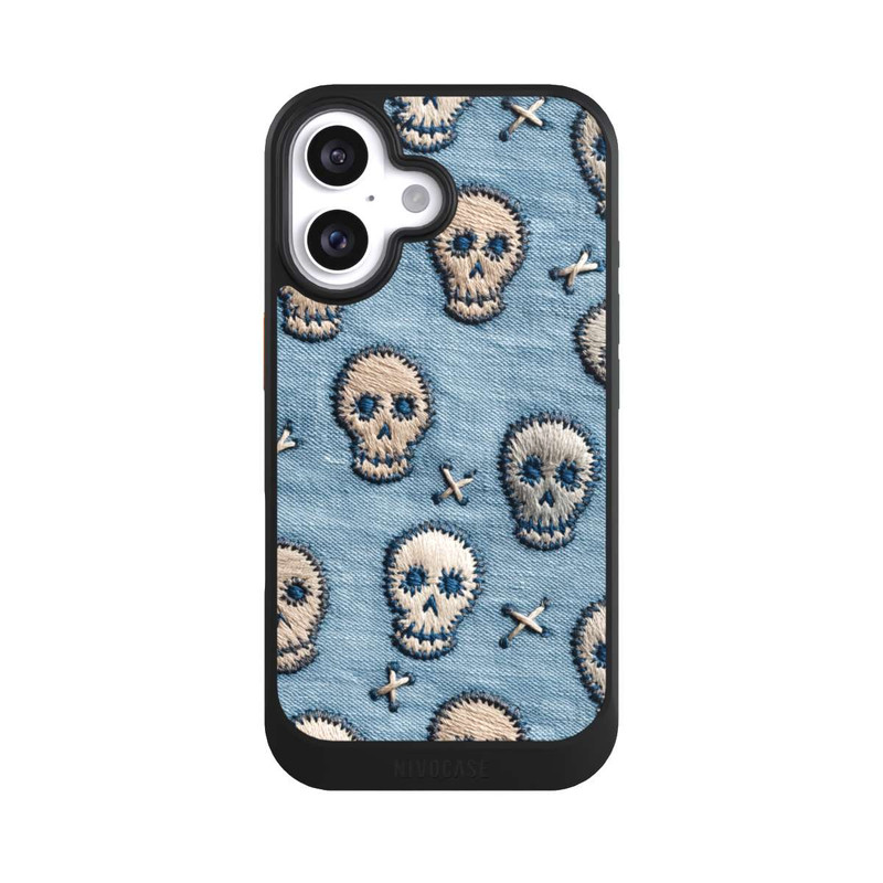 iPhone 16 NIVOcore Skulls on Jeans Pattern