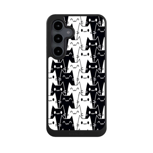 Samsung Galaxy S24 FE 5G NIVOcore Papier Peint Chat Noir Blanc