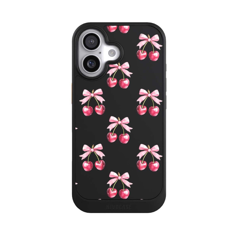 iPhone 17 NIVOcore Cherry Bow Pattern Transparent with AI