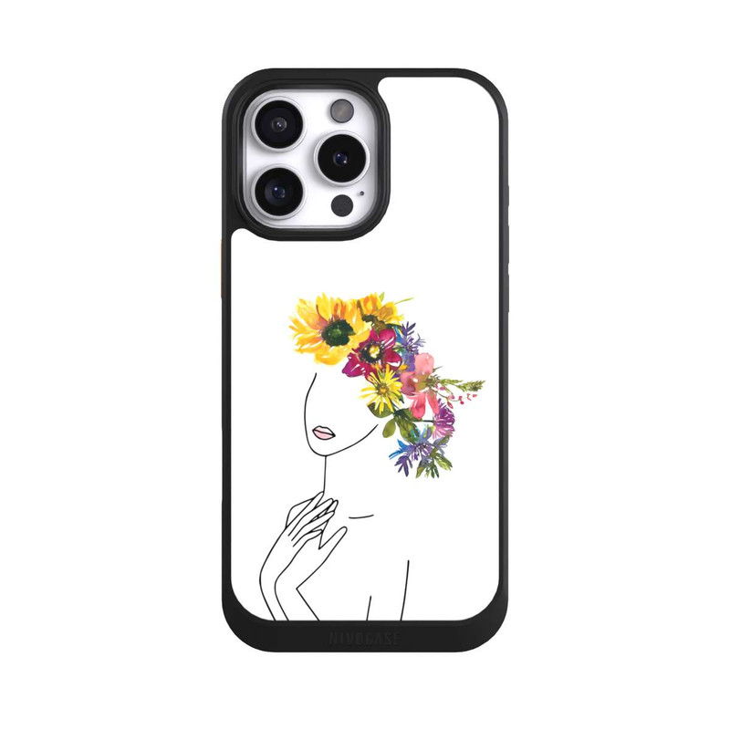 iPhone 16 Pro Max NIVOcore Line Art Woman flowercrown