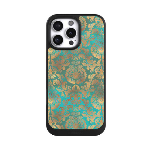 Apple iPhone 16 Pro Max NIVOcore Damask Wallpaper Turquoise