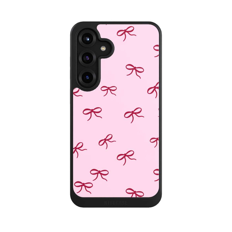Galaxy S25 + NIVOcore Bows Red Pink Pattern