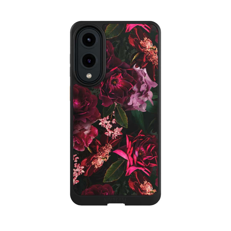 Galaxy S25 Edge NIVOcore Dark Red and Pink Flowers