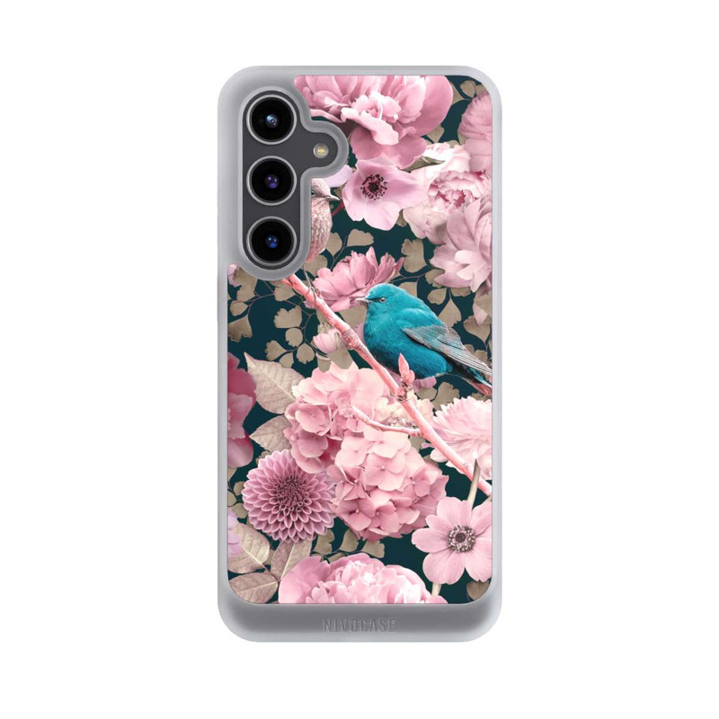 Galaxy S24 + NIVOcore Sparrows in Pink Flower Pattern