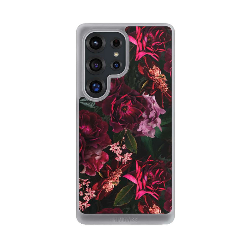 Galaxy S25 Ultra NIVOcore Dark Red and Pink Flowers