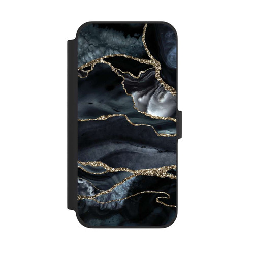 Apple iPhone 13 Pro Max NIVOflip Dark Marble Gold Glitter Look