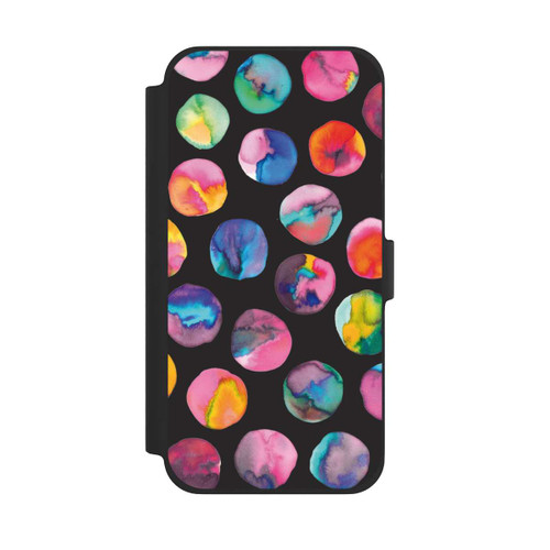 Apple iPhone 13 Pro Max NIVOflip Colorful Ink Marbles Dots Black