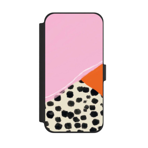 Apple iPhone 13 Pro Max NIVOflip Pink and Orange Modern Art with Dots