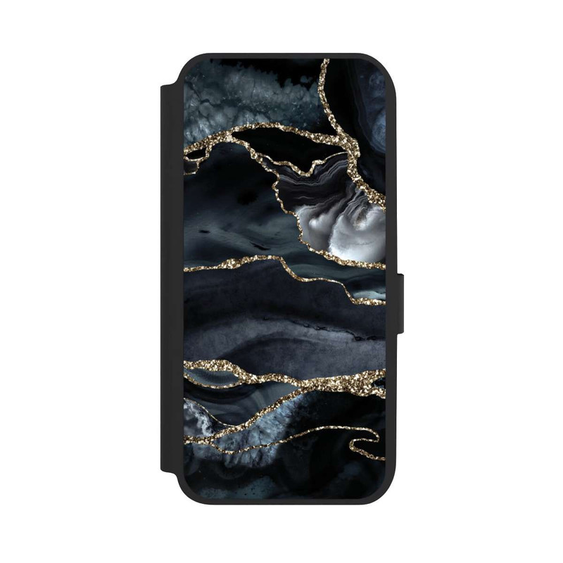 Galaxy A14 5G NIVOflip Dark Marble Gold Glitter Look