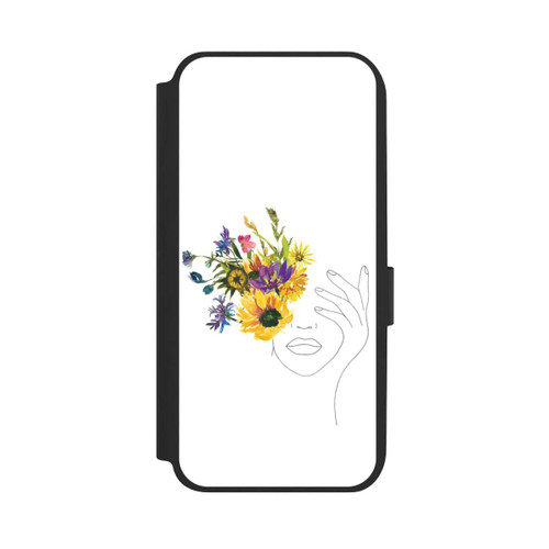 Samsung Galaxy A14 5G NIVOflip Line Art Woman sunflowers