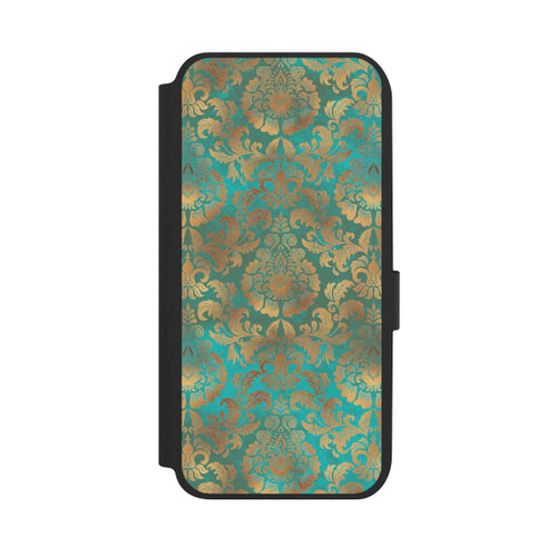 Samsung Galaxy A14 5G NIVOflip Damask Wallpaper Turquoise