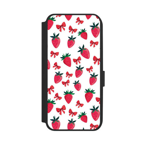 Samsung Galaxy A14 5G NIVOflip Strawberry Ribbon Pattern Red