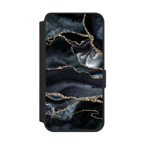 Samsung Galaxy S24 NIVOflip Dark Marble Gold Glitter Look