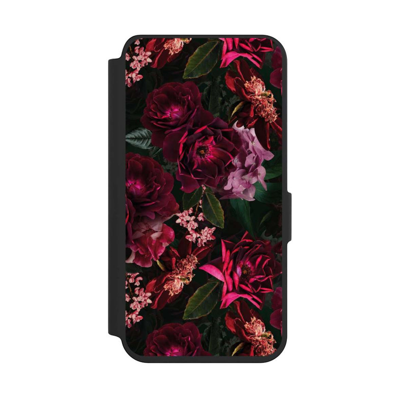 Galaxy S24 NIVOflip Dark Red and Pink Flowers