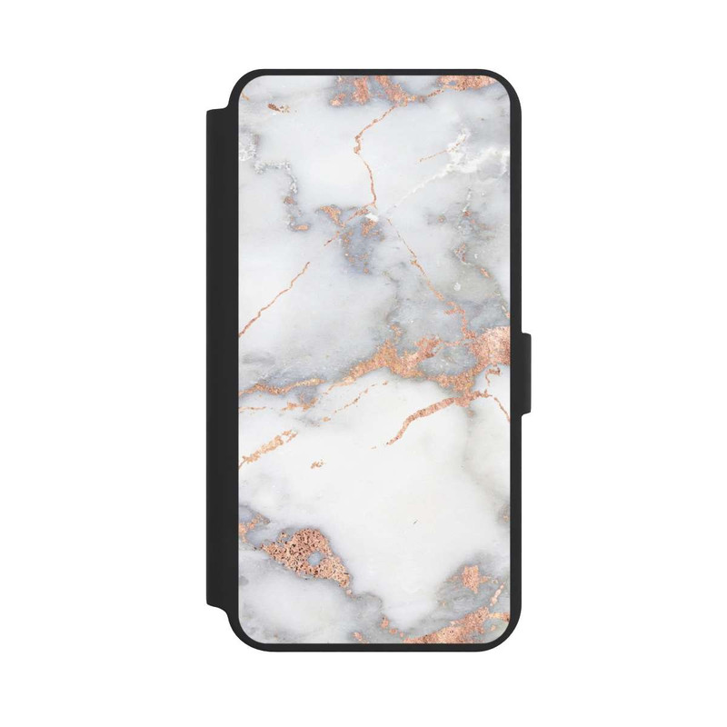 Galaxy S24 + NIVOflip Weißer und goldener Marmorlook