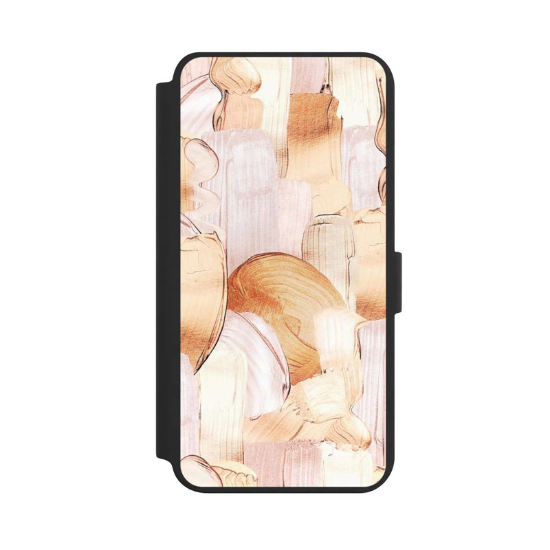 Galaxy S24 + NIVOflip Weiß/Gold Pinsel Muster