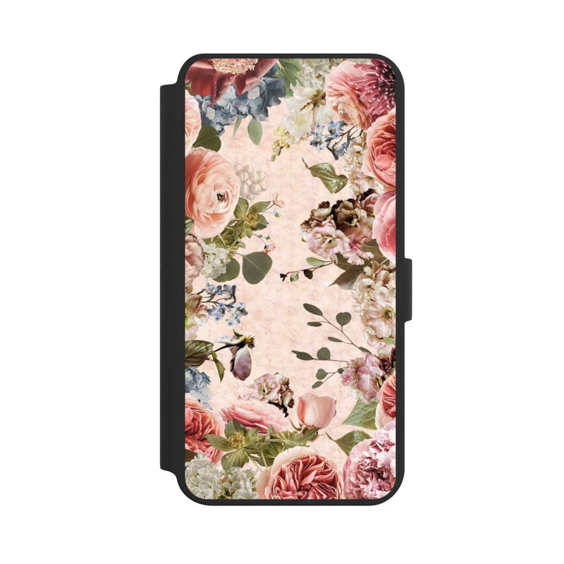 Galaxy S24 + NIVOflip Blumenrahmen Pfingstrosen Pastell