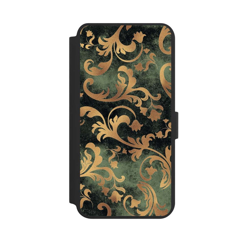 Galaxy S24 + NIVOflip Damasttapete Dunkelgrün