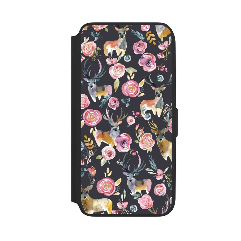 Galaxy A16 5G NIVOflip Deers and flowers Anthracite