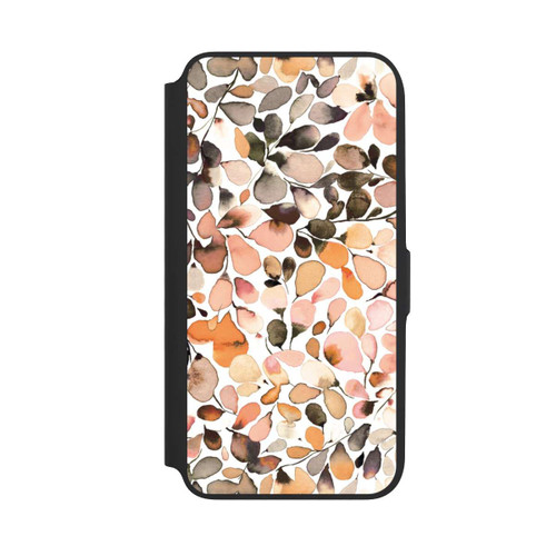 Samsung Galaxy A16 5G NIVOflip Eucalyptus Watercolor Leaves Dark Brown Autumn