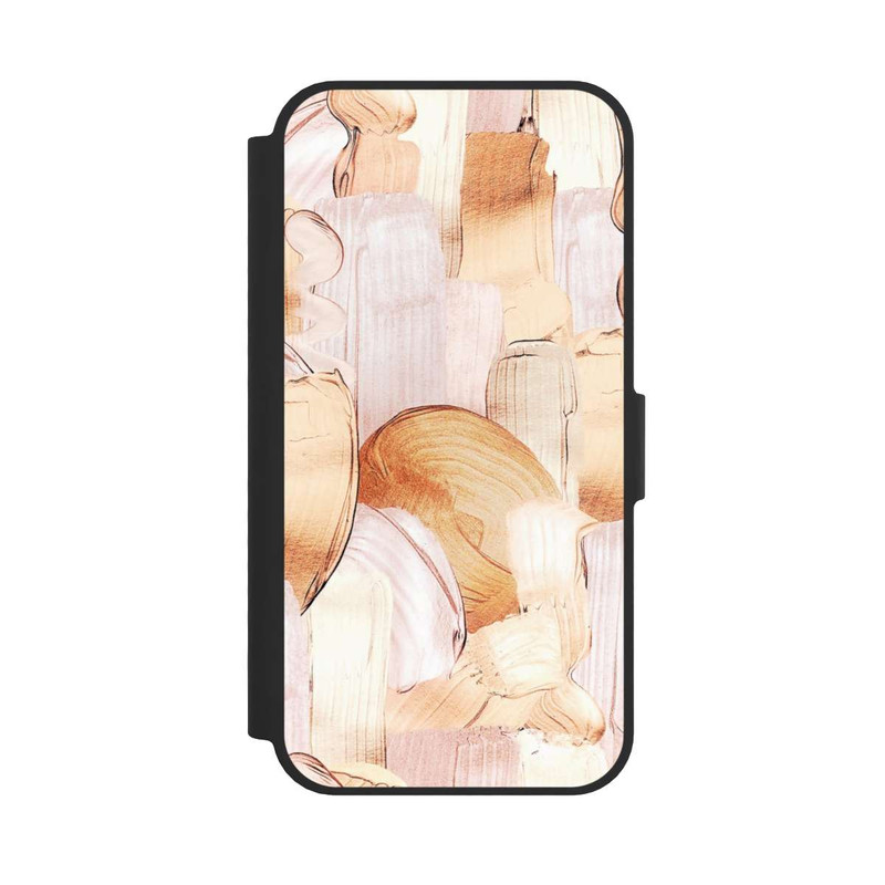 iPhone 16e NIVOflip White/Gold Brush Pattern