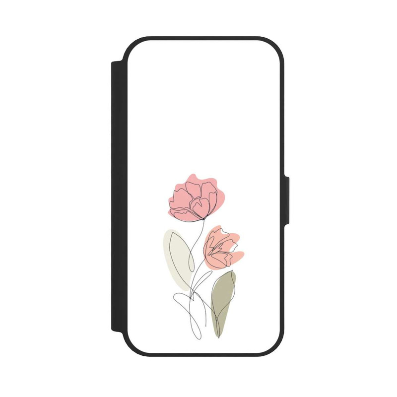 iPhone 16e NIVOflip Flower Line Art Red