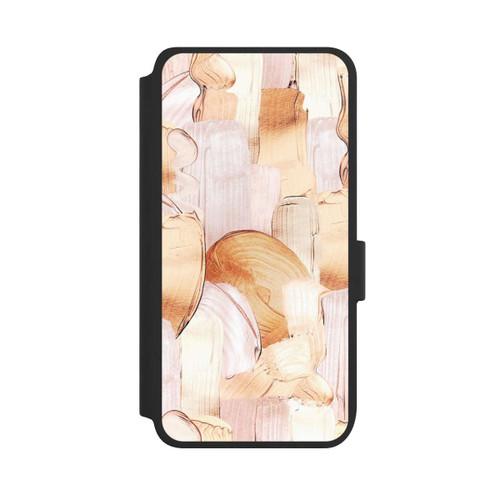 Samsung Galaxy S25 NIVOflip White/Gold Brush Pattern