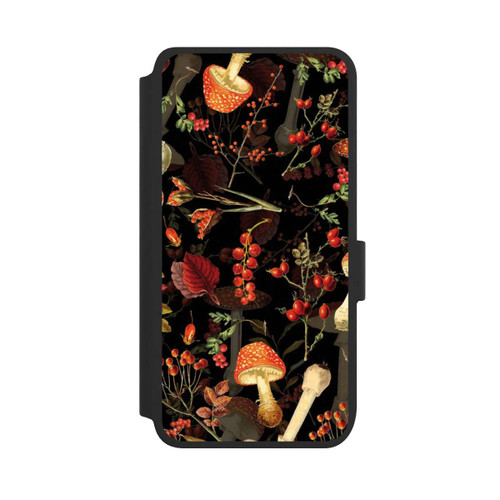 Samsung Galaxy S25 NIVOflip Mushroom Pattern Black