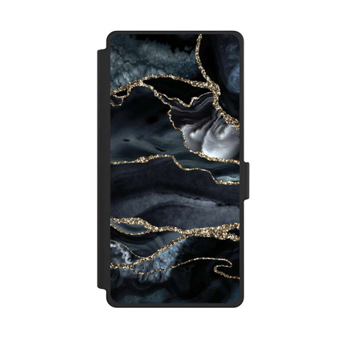 Samsung Galaxy S25 Ultra NIVOflip Dark Marble Gold Glitter Look